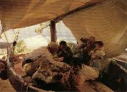 Joaquin Sorolla Y Bastida Eating on the Boat oil painting